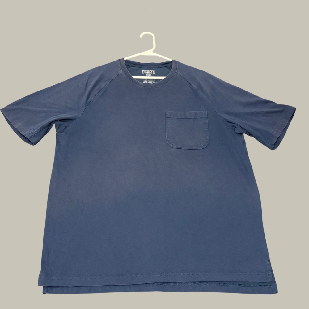 Duluth Trading Co Longtail T Relaxed Fit Short Sleeve Pocket Tee Blue Large